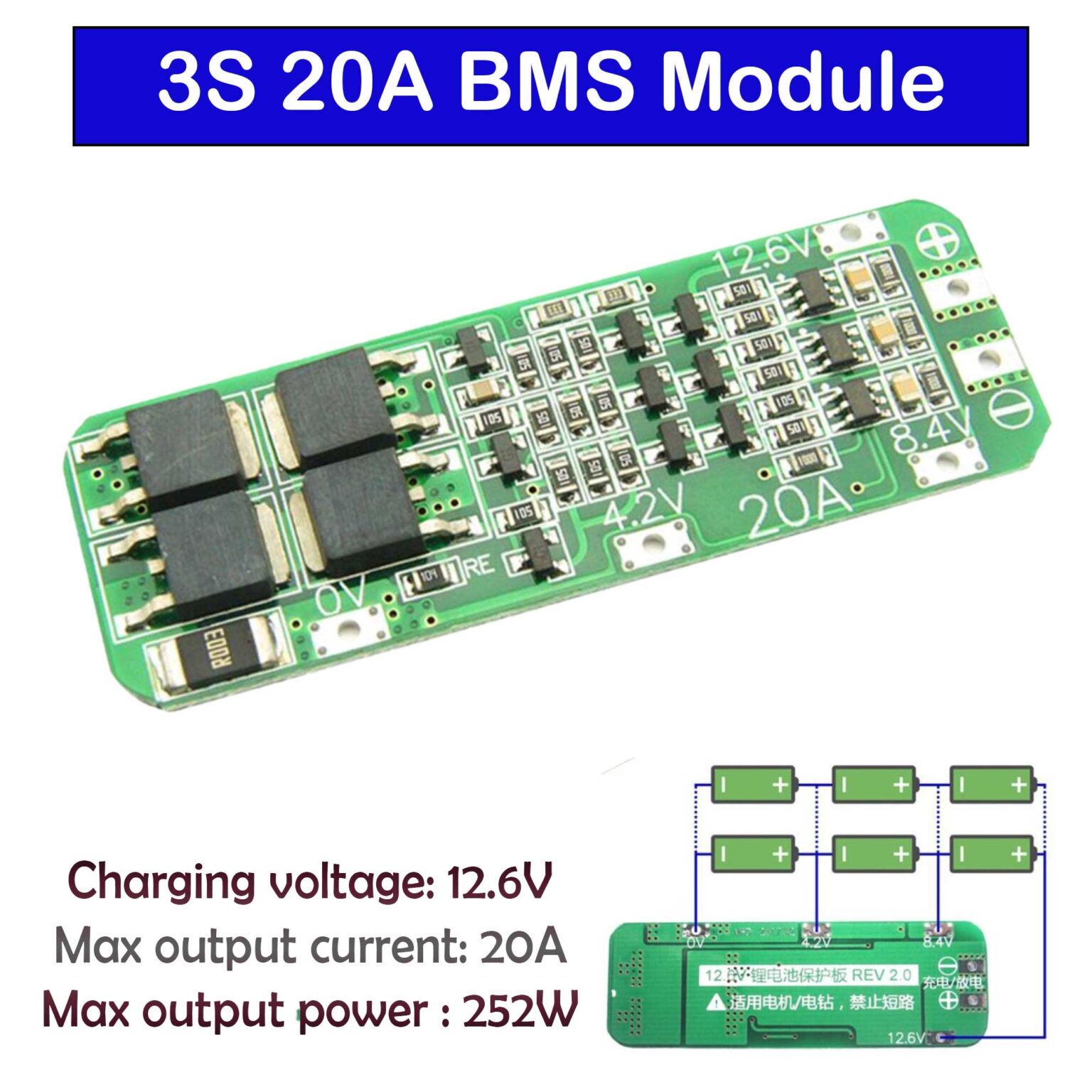 2 X BMS 3S 12V 20A AUTO TECHTRONIC